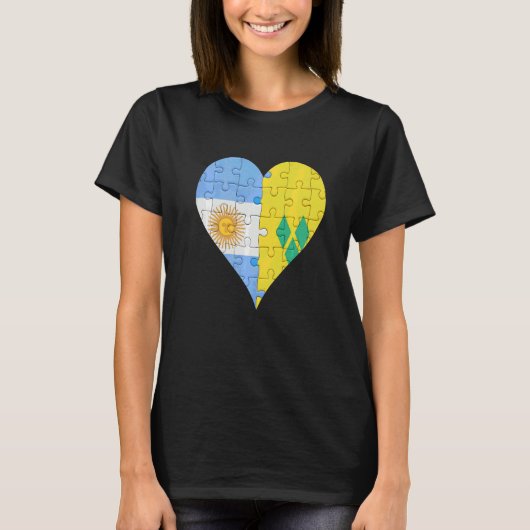 Argentijnse Sint Vincentive an Flag Heart T-shirt (Voorkant)
