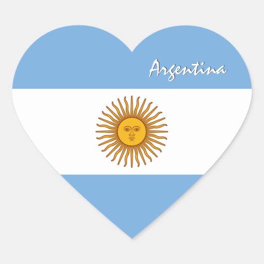 Argentijnse Sticker, hart, patriottische Argentijn Hart Sticker (Voorkant)