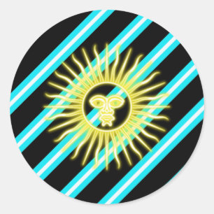 Argentijnse strepen vlag ronde sticker