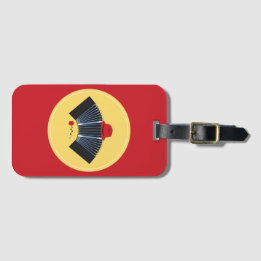 Argentijnse Tango Bandoneon met rode Fedora en Roo Bagagelabel