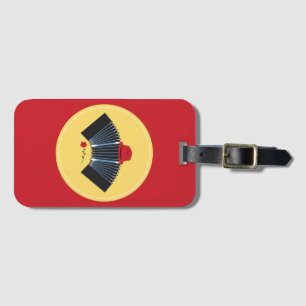 Argentijnse Tango Bandoneon met rode Fedora en Roo Bagagelabel