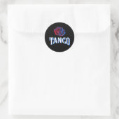 Argentijnse Tango Blue en Red Rose Ronde Sticker (Tas)