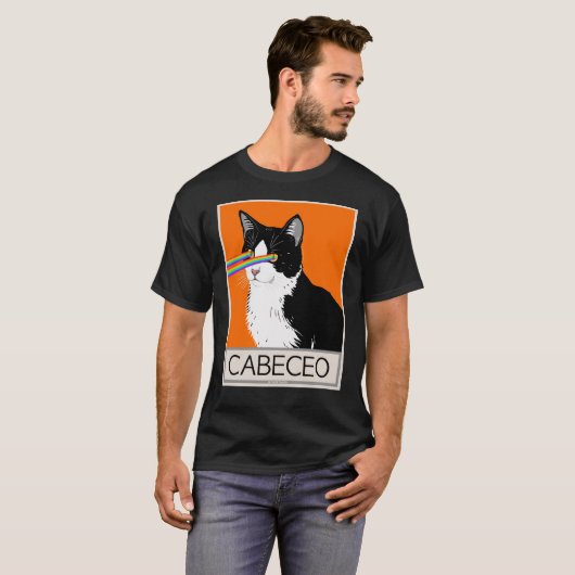 Argentijnse tango cabeco kat met laser ogen t-shirt (Voorkant volledig)
