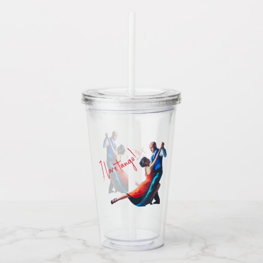 Argentijnse Tango Dans Passie Koppel Kunst Acryl Drinkbeker (Voorkant)