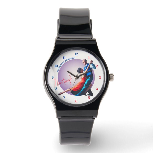 Argentijnse Tango Dans Passie Koppel Kunst Horloge (Voorkant)