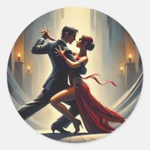 Argentijnse tango dansend paar ronde sticker