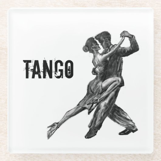 Argentijnse Tango danskunst Glazen Onderzetter (Voorkant)