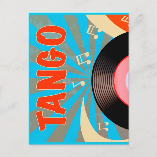 Argentijnse Tango Vinyl Record Briefkaart (Voorkant)