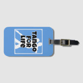 Argentijnse tango voor het leven blauw en wit bagagelabel (Voorkant (horizontaal))