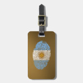 Argentijnse vingerafdrukvlag bagagelabel (Voorkant verticaal)