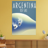 Argentijnse vintage stijl ski poster canvas afdruk (Insitu (Woonkamer))