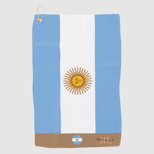 Argentijnse vlag & Argentijnse monogrammen Golf/sp Golfhanddoek (Voorkant)