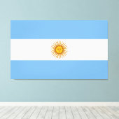 Argentijnse vlag Bandera De Argentina Canvas Afdruk (Insitu (Houten vloer))