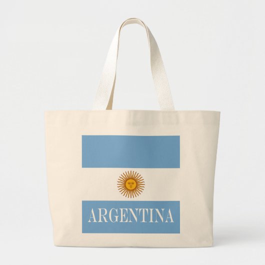 Argentijnse vlag Bandera De Argentina Grote Tote Bag (Voorkant)