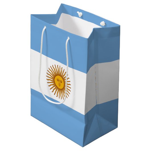 Argentijnse vlag Bandera De Argentina Medium Cadeauzakje (Voorkant Gekanteld)