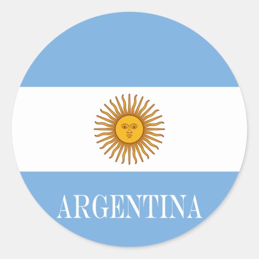 Argentijnse vlag Bandera De Argentina Ronde Sticker (Voorkant)