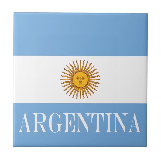 Argentijnse vlag Bandera De Argentina Tegeltje (Voorkant)