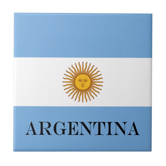 Argentijnse vlag Bandera De Argentina Tegeltje (Voorkant)