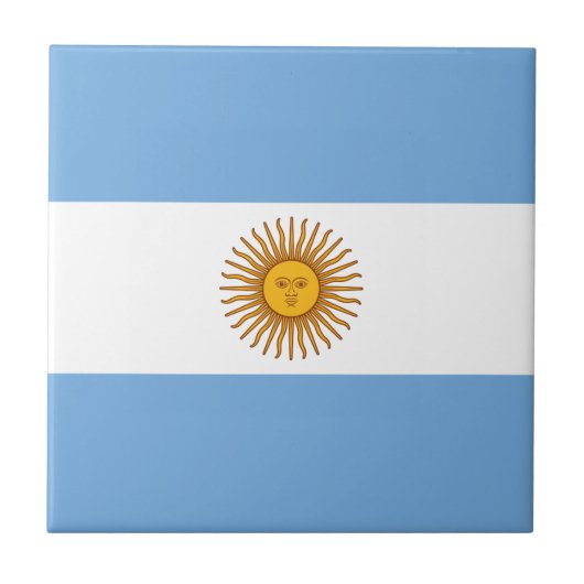 Argentijnse vlag Bandera De Argentina Tegeltje (Voorkant)
