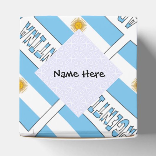 Argentijnse vlag betegeld gepersonaliseerd bedankdoosjes (Bovenkant)