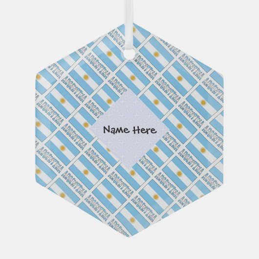 Argentijnse vlag betegeld gepersonaliseerd glas ornament (Voorkant)