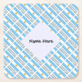 Argentijnse vlag betegeld gepersonaliseerd kartonnen onderzetters (Voorkant)