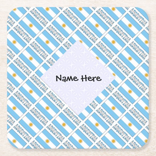 Argentijnse vlag betegeld gepersonaliseerd kartonnen onderzetters (Voorkant)