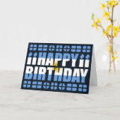 Argentijnse Vlag Birthday Card Kaart (Gele Bloem)