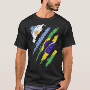 Argentijnse vlag Brazilië Groot patriotland Stripe T-shirt