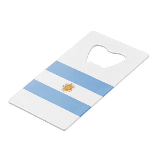 Argentijnse vlag creditkaart flessenopener (Voorkant Gekanteld)