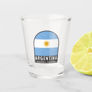 Argentijnse vlag Embleem Verstoorde Vintage Shot Glas