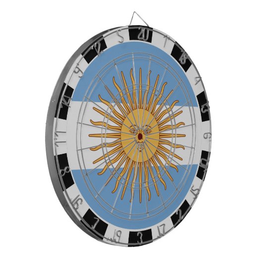 Argentijnse vlag en Argentijnse spelraad Dartbord (Voorkant Links)