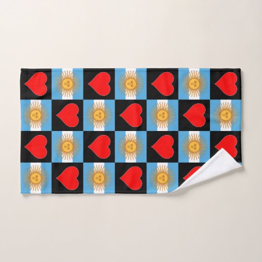Argentijnse vlag en Heart Pattern Pride Handdoek (Handdoek)