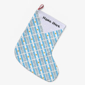 Argentijnse vlag en Jouw naam Grote Kerstsok (Voorkant (Hangend))
