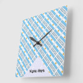 Argentijnse vlag en Jouw naam  Vierkante Klok (Hoek)