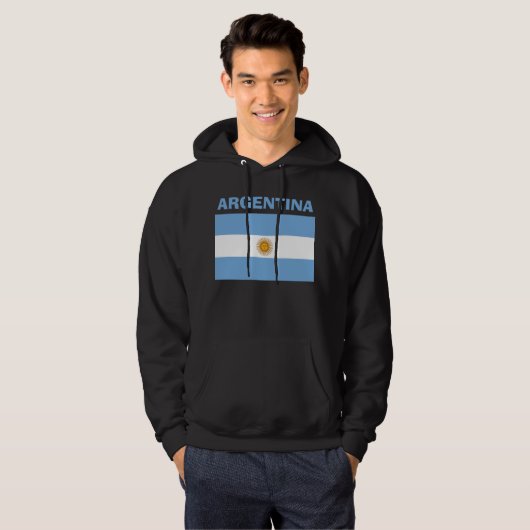 Argentijnse vlag Football Soccer Hoodie (Voorkant volledig)