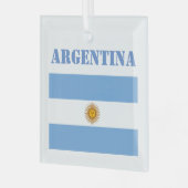 Argentijnse vlag Footballs Voetbal Glas Ornament (Voorkant links)