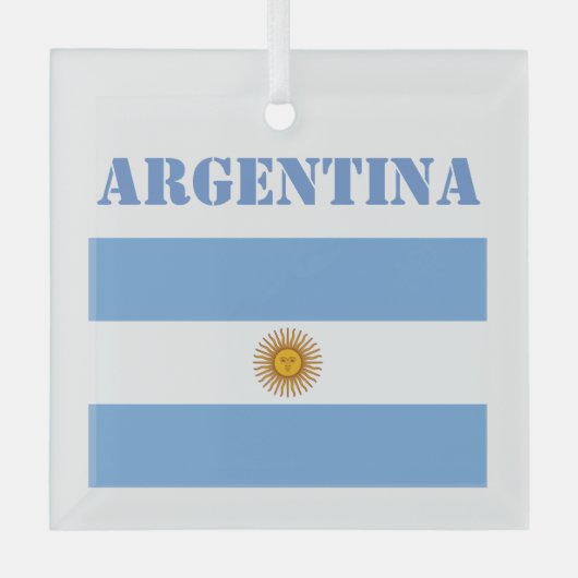 Argentijnse vlag Footballs Voetbal Glas Ornament (Voorkant)