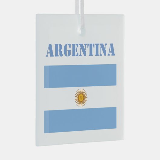 Argentijnse vlag Footballs Voetbal Glas Ornament (Voorkant Rechts)