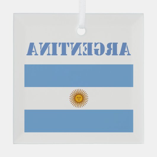 Argentijnse vlag Footballs Voetbal Glas Ornament (Achterkant)