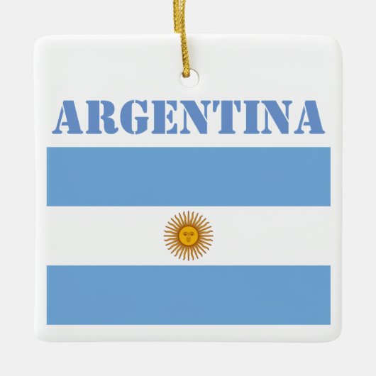 Argentijnse vlag Footballs Voetbal Keramisch Ornament (Voorkant)