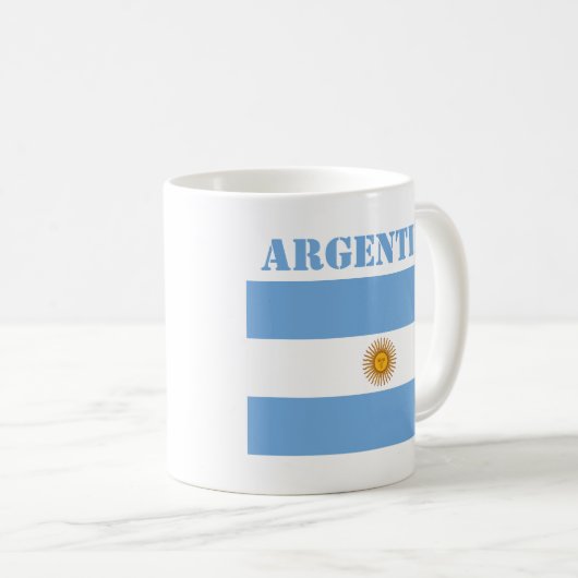 Argentijnse vlag Footballs Voetbal Koffiemok (Voorkant rechts)