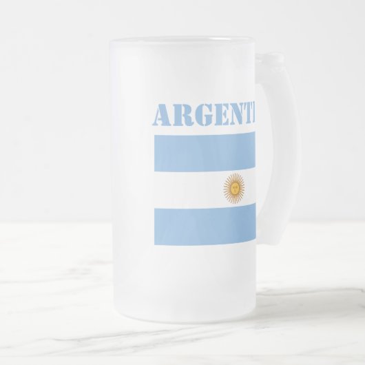 Argentijnse vlag Footballs Voetbal Matglas Bierpul (Voorkant rechts)