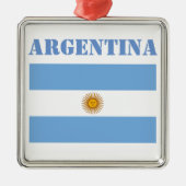 Argentijnse vlag Footballs Voetbal Metalen Ornament (Voorkant)