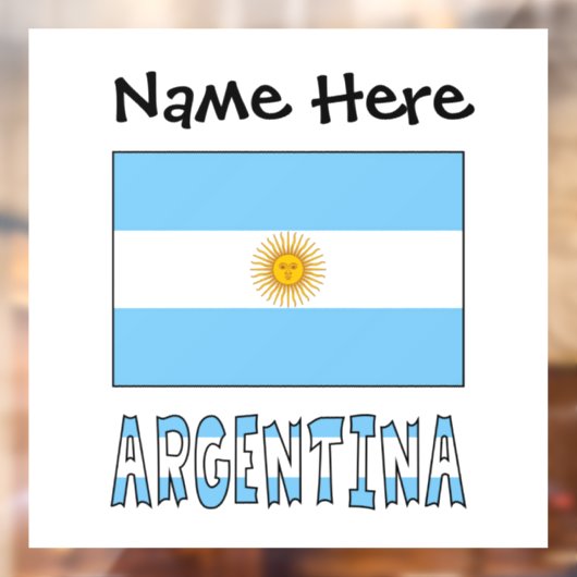 Argentijnse vlag gepersonaliseerd raamsticker (Vel 2)