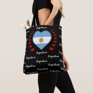 Argentijnse vlag, Heart Argentina Flag mode/sport Tote Bag