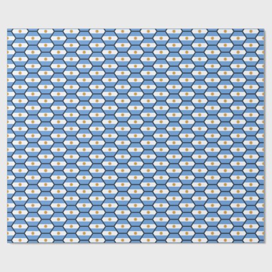 Argentijnse vlag Honeycomb Wrapping Paper Cadeaupapier (Vlak)