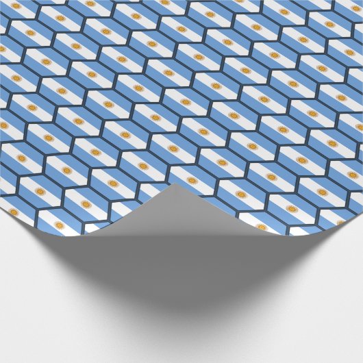 Argentijnse vlag Honeycomb Wrapping Paper Cadeaupapier (Hoek)