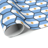 Argentijnse vlag Honeycomb Wrapping Paper Cadeaupapier (Rol Hoek)