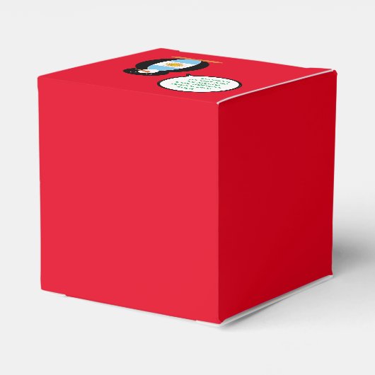 Argentijnse vlag in gesprek met mevrouw Penguin Bedankdoosjes (Achterkant)